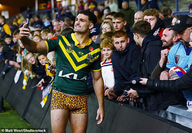 The Superstar Halfback (Pictured With Fans After The Third Test Against England On Sunday) Has Confessed To Struggling To Break His Addiction To Scrolling Through Social Media On His Phone
