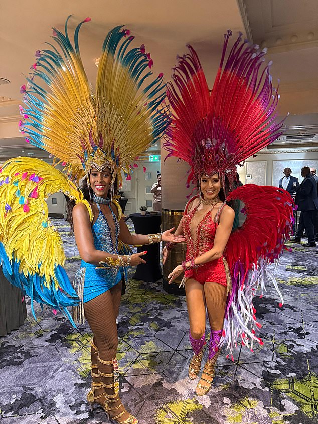 A Live Singer, Dj And Exotic Dancers With Headdresses Performed At The Glitzy Event