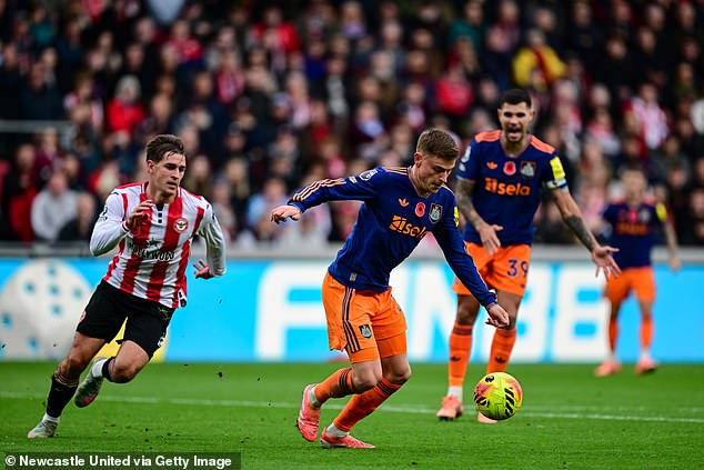 Harvey Barnes Drilled One Into The Bottom Corner To Give Newcastle The Lead After 27 Minutes