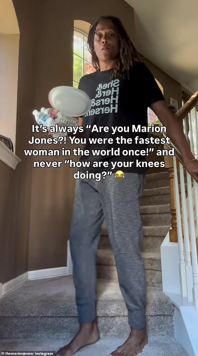 The 50-Year-Old Has Posted An Instagram Video (Pictured) In Which She Struggles To Walk Down A Flight Of Stairs And Has To Pause Before Taking Each Step