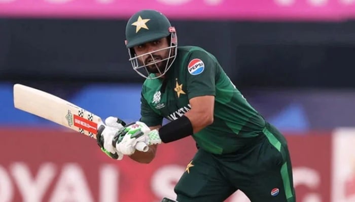 Pakistans Then Captain Babar Azam Plays A Shot During The Icc Mens T20 Cricket World Cup Match Against Canada On June 11, 2024. — Afp