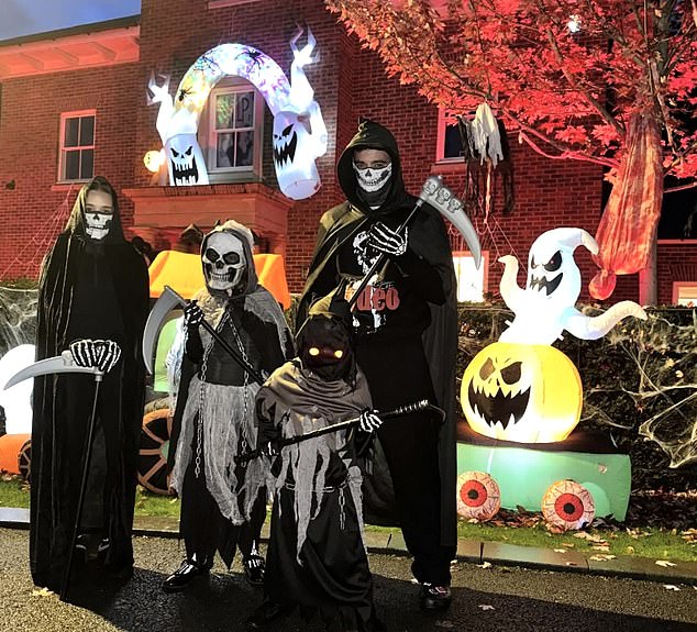 Bruno Fernandes And His Family Dressed Up As A Band Of Terrifying Grim Reapers For Halloween