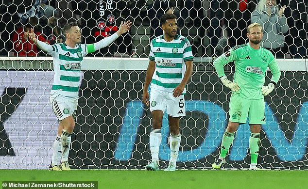 Skipper Callum Mcgregor Makes His Frustration Known After Celtic Lose The First Goal In Denmark