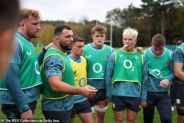 Ellis Genge, Captain For This Weekend's Match Against Fiji, Addresses The England Squad At Pennyhill Park