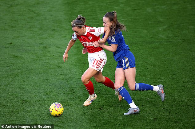Arsenal Star Katie Mccabe, Left, Did Not Wear A Poppy In Arsenal's Victory Over Leicester