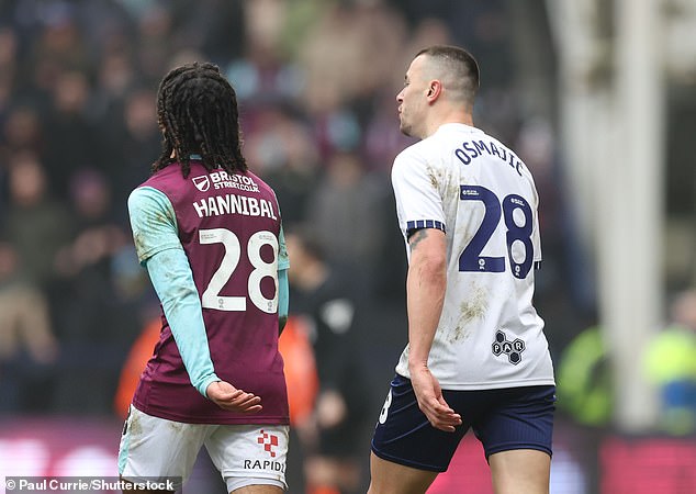 Hannibal (Left) Alleged Osmajic Made The Comment During Burnley's Game Against Preston In March