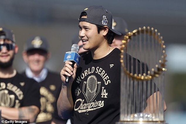 Shohei Ohtani Made A Rare Speech In English On Monday As The Dodgers Celebrated Their Title