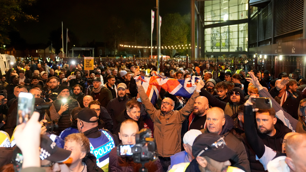 Fans On Trinty Road Outside Villa Park, Home Of Aston Villa, Before The Uefa Europa League Match At Villa Park