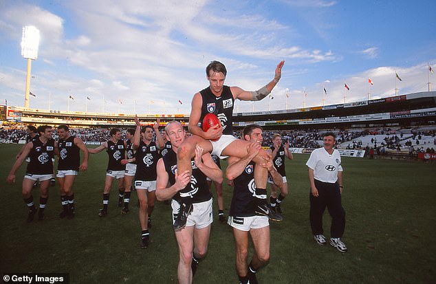 Dean (Top-Centre) Won Two Premierships With The Blues During His Glittering Career In Footy