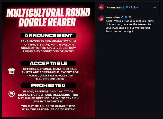 Western Sydney Confirmed The Club-Led Initiative On Thursday Via Their Social Media Channels (Pictured, What Was Posted On X)