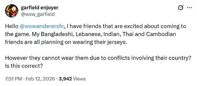 This Football Fan Was Dumbfounded After Reading About The Wanderers' Terms And Conditions For Supporters During The Multicultural Round At Commbank Stadium