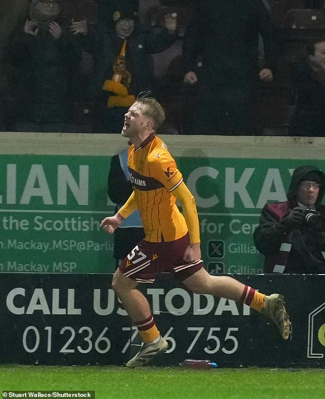 Motherwell's Stephen Welsh — On Loan From Celtic — Netted Late Against Rangers Midweek