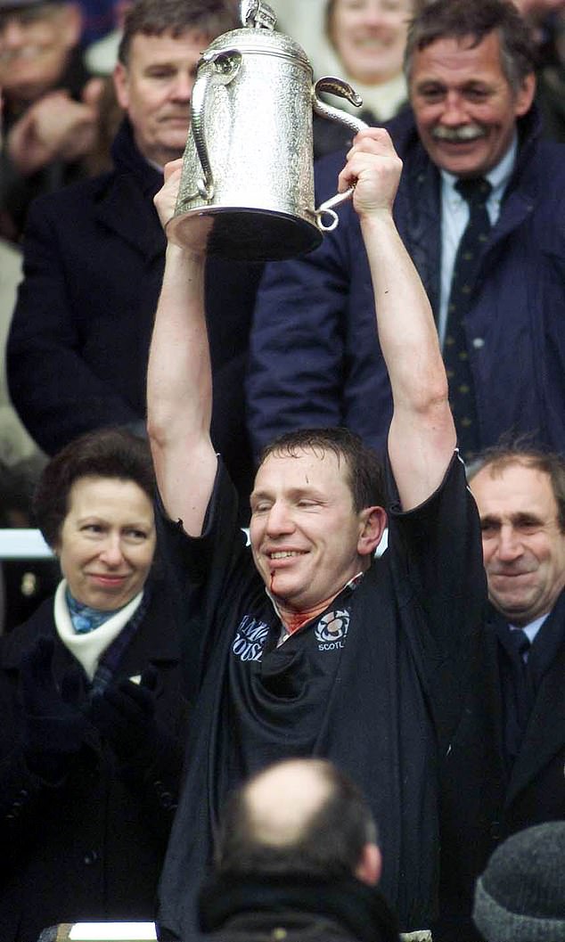 Andy Nicol Raises The Calcutta Cup In 2000 After Being Presented With The Historic Trophy By Princess Anne