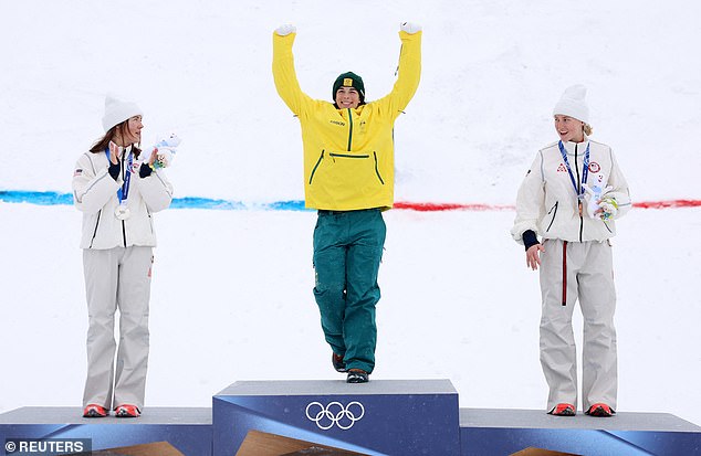 Jakara Anthony Defeated Us Moguls Stars Jaelin Kauf (Left) And Elizabeth Lemley (Right) On Her Way To Gold