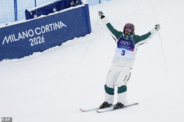 The Aussie Won Gold In The Women's Dual Moguls Three Days After She Crashed Out In The Final Run In The Singles Moguls Event