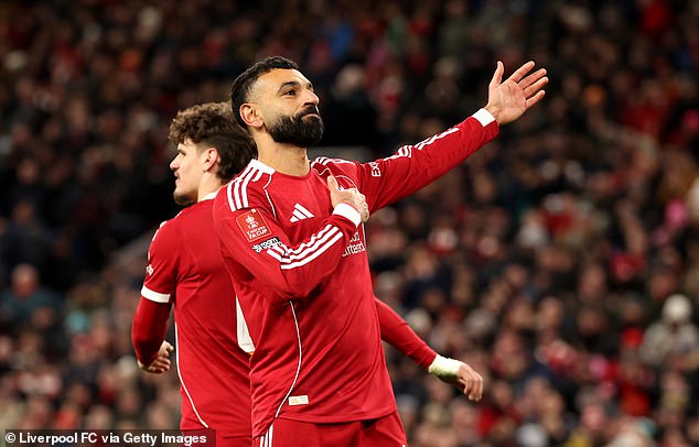 Mohamed Salah Held His Badge As He Faces The Kop After Wrapping Up A Comprehensive Win