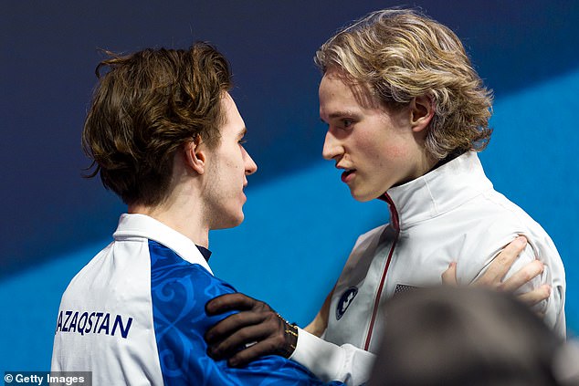 Malinin Lost Out On The Gold Medal To Mikhail Shaidorov (L) Of Kazakhstan