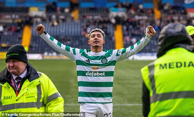 The Celtic Full-Back Celebrates After He Saved The Day For Martin O'neill's Title Chasers