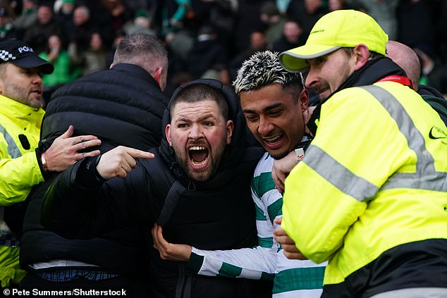 Celtic Fans Hug Araujo After His Late, Late Intervention In A 3-2 Win Over Kilmarnock