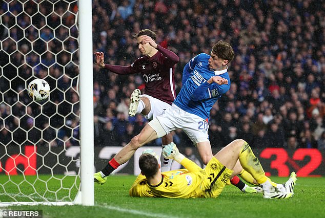 Hearts Substitute Michael Steinwender Levelled For Rangers With A Clumsy Own Goal