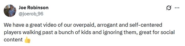 The Clip Outraged Fans On Social Media, Who Have Hit Out At The 'Overpaid' And 'Entitled' Players