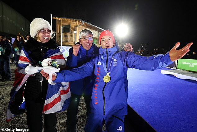 Weston, Pictured Alongside His Mum And Dad, Revealed His Celebrations Extended Until 4Am But Admitted He And His Skeleton Team-Mates Are Not Heavyweights When It Comes To Drinking