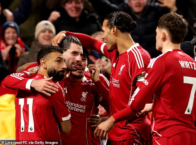Szoboszlai Is Congratulated By His Liverpool Team-Mates For His Wonder Strike