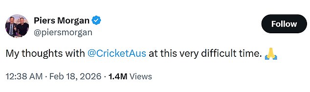 Morgan's Tongue-In-Cheek Tweet Was Typical Of The Englishman, Who Was Humbled During The Ashes Series