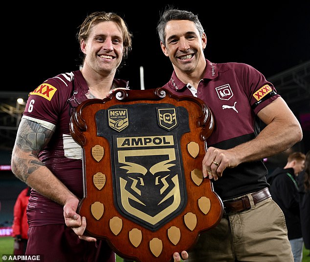 Hughes Has Declared He Won't Join Melbourne Storm Teammate Cameron Munster (Pictured With Queensland Coach Billy Slater) In Playing For The Maroons