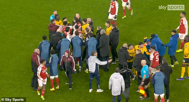 Staff And Coaches From Both Sides Had To Separate The Players During The Full-Time Scuffle