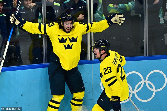 Mika Zibanejad Celebrates With Lucas Raymond After Scoring The Equalizer In The Third