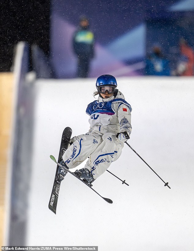 Gu Is Seen Competing In The Big Air Competition, Where She Ultimately Finished In Second