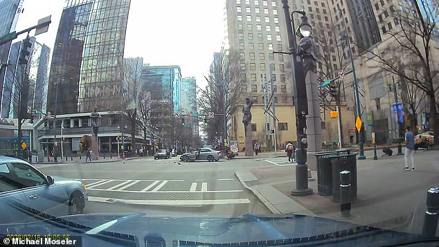The Other Car Remained Wrecked In The Intersection While The Hummer Rolled Into A Tree (Right)