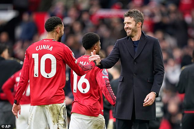 United Are Unbeaten In The Five Games They Have Played Under Inerim Boss Michael Carrick (Right)