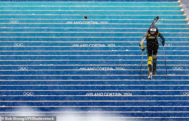 At One Stage, Skiers Even Had To Climb Up A Flight Of On-Slope Stairs In Ski Boots