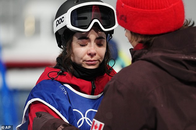 Canada's Rachael Karker Reacts After Her Teammate Cassie Sharpe Crashed During The Women's Freestyle Skiing Halfpipe Qualifications On Thursday In Livigno, Italy