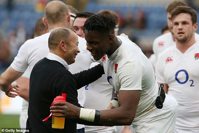 Being Congratulated By Eddie Jones After Winning His First England Cap In 2016, A 40-9 Win In Rome That Kickstarted The Grand Slam-Winning Campaign