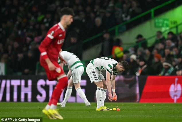 Supporters Also Had Their Say At The Start Of The Match When Players Had To Clear Away Tennis Balls Thrown On To The Pitch In Protest