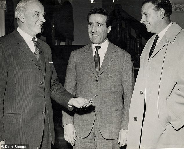 Herrera Chats With Rangers Manager Scot Symon And Kilmarnock Boss Willie Waddell