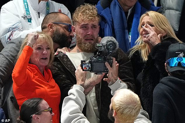 The Youtuber-Turned-Boxer Was Seen Crying In The Stands After His Fiancee's Gold Medal