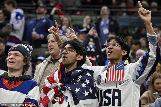 Usa Fans Cheer For Their Team During Friday's Win Over Slovakia In The Olympic Semifinal