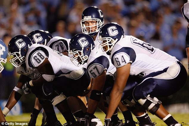Zach Frazer #10 Of The Connecticut Huskies Stands Under Center Keith Gray In 2008