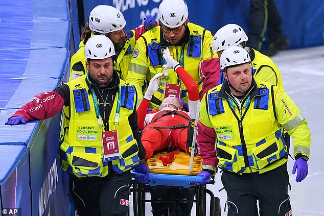 The Polish Athlete Was Soon Put On A Stretcher And Wheeled Out Of The Arena In Milan, Italy
