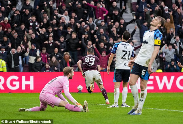Chesnokov Reels Away After Scoring The Only Goal In Hearts' 1-0 Win Over Falkirk