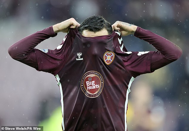 Claudio Braga Can't Bear To Look As Hearts Try To Defeat Falkirk At Tynecastle