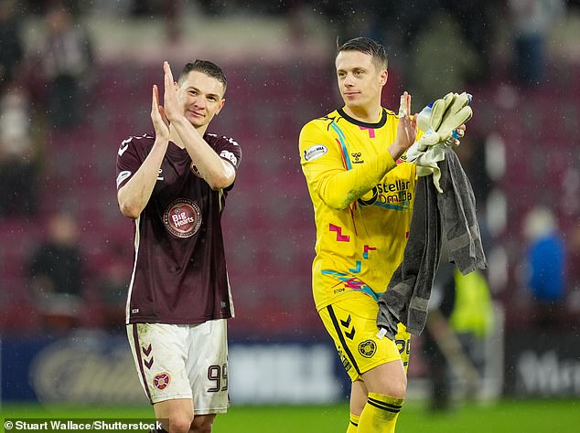 Hearts Goalscorer Islam Chesnokov And Goalkeeper Alexander Schwolow Hail The Home Fans
