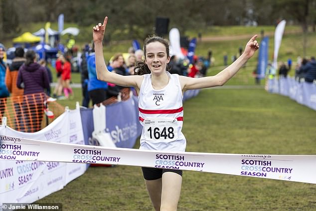 It's A Golden Moment For Millie Glass-Park, 12, Who Is First To Cross The Line In The Girls Under-13 Race