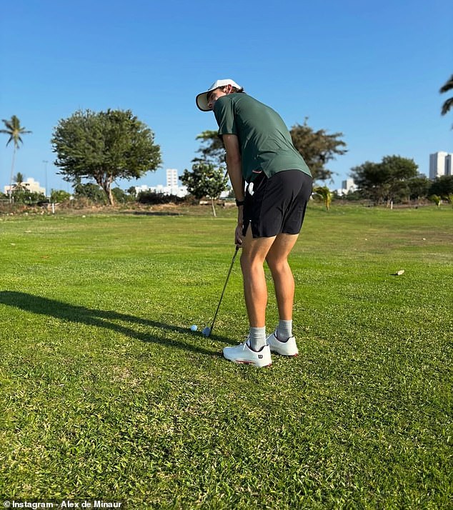 De Minaur Posted Several Photos On Instagram On Sunday, Including One Of Him Playing Golf