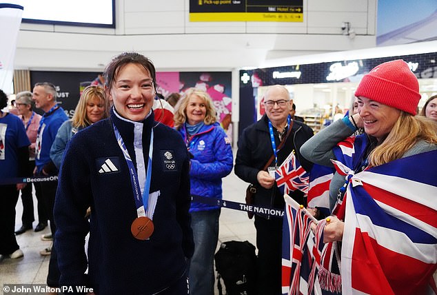 Zoe Atkin Pictured Arriving Back In The Uk After Taking Bronze In The Women's Ski Halfpipe