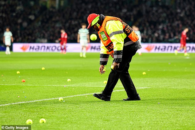 Protesting Celtic Fans Threw Tennis Balls Onto The Pitch Before The Euro Tie With Stuttgart